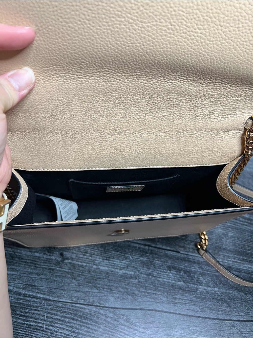 Versace Virtus Beige Crossbody Bag with Gold Chain with COA - Picture 8 of 12